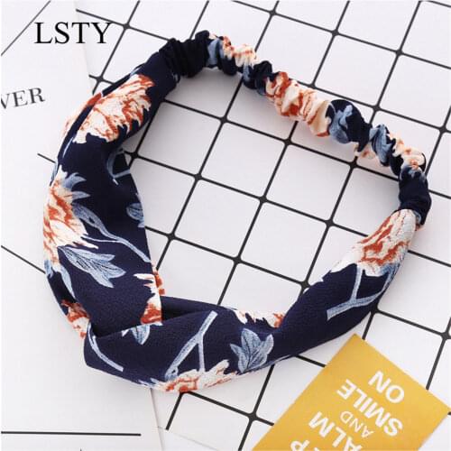 4Pcs/set Fashion Women Bohemian Hair Bands Print Headbands Vintage Cross Turban Bandage Bandanas Gril HairBands Hair Accessories