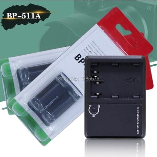 2pcs 7.4v 1390mah Camera Battery for Canon BP-511A BP-511 BP 511 511A BP511 BP511A With CB-5L Digital Camera charger