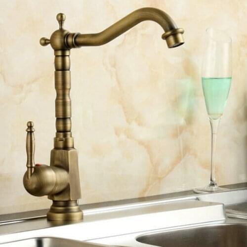 Antique faucet Brass Finished Hot&Cold Mixer Taps Deck Mounted Luxury Appearance AF1001