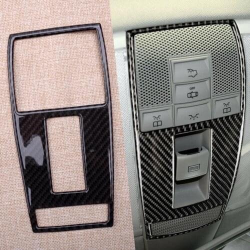 Car Carbon Fiber Black Inner Reading Light Cover Trim Fit for Mercedes-Benz C Class W204 2007 2008 2009 2010 2011 2012 2013