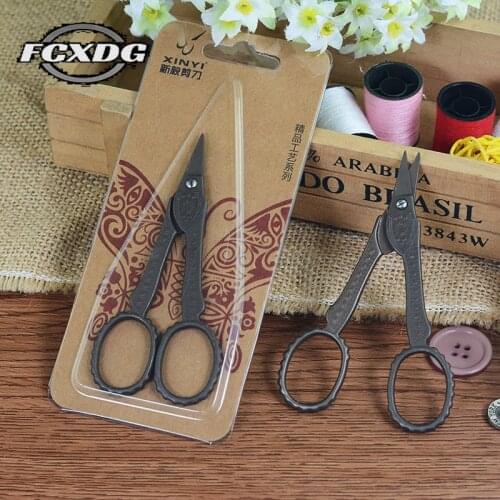 Bronze Short Tip Craft Scissors Hot-selling Stainless Steel European Style Vintage Scissors DIY Sewing Tools Needlework Scissors