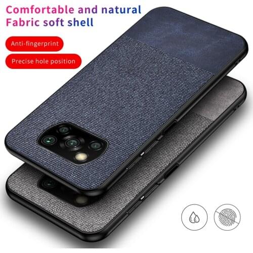 Case For Xiaomi POCO X3 NFC PU And Simple Cloth Hard Backshell Soft Border Cover For Mi POCOPHONE X3 NFC All-inclusive Cases