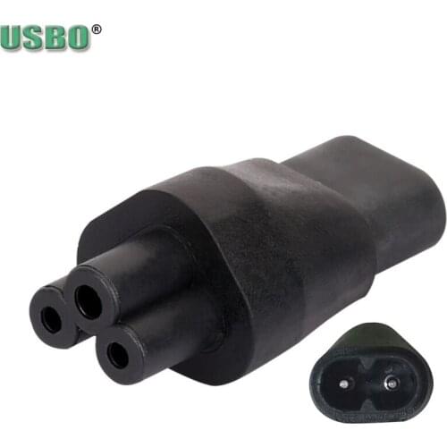Black 2.5A CE Copper IEC320 C5 to C8 Computer UPS PDU Power Rewirable Connector Adaptor Plug Computer Receptacle Socket Plug