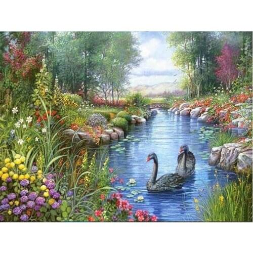 DIY 5D Diamond Painting Full Round Resin Mosaic Landscape Diamond Embroidery Scenery Picture Rhinestone Home Decor Gift