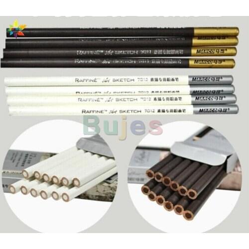 Marco white color drawing pencil High light Sketch painting pencil Artist Marco Brown Single color pencil 7012 7011 12pc/lot