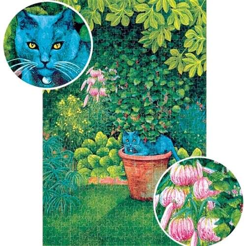 Michelangelo Original Hand-Painted Pet Puzzle Garden Cat Wooden Puzzle Childrens Educational Toys Adult Gifts