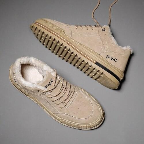 Men Boots winter new velvet and thicken breathable Ankle Boots Male Lace Up slip Booties desert casual tooling Boots men shoes