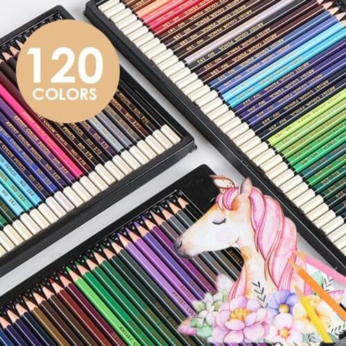 48/72/120/150/200 Colors Professional Oil Colored Pencils Set Soft Wood Drawing Painting Art School Supplies