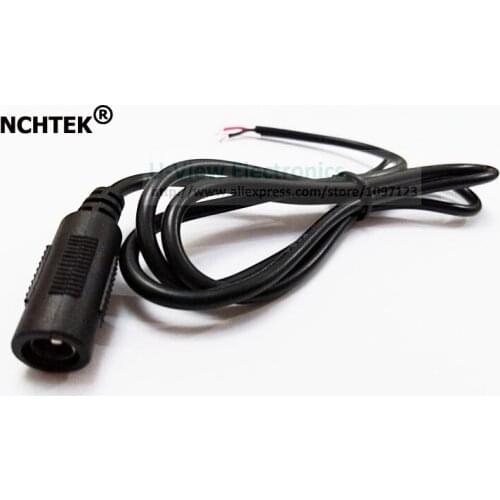 NCHTEK DC 5.5x2.1mm Power Female Plug Connector With Cord Cable For PC CCTV Camera About 1M/Free DHL Shipping/200PCS