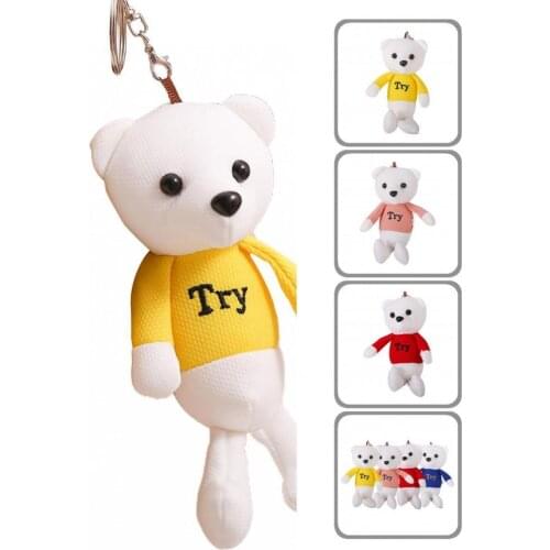 Non-deforming Colorful Vivid Bear Plush Pendant Cute Plush Pendant Funny for Girl