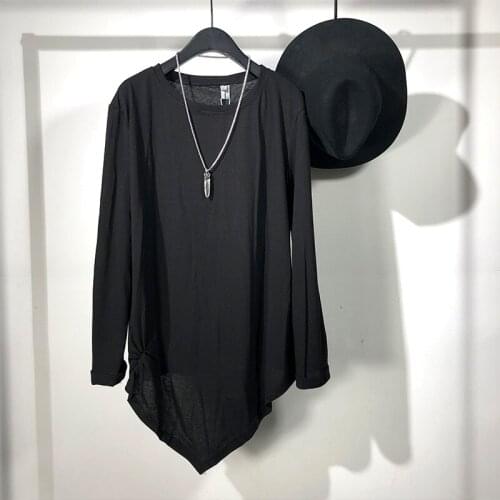 Owen seak Men Bottoming Shirt Cotton Gothic Style Mens Clothing Tops Tees Summer Men Tees Black T Shirt