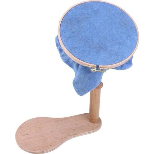 360 Degree Rotation Stand Embroidery Hoop Dia21CM Wood Cross Stitch Rack Adjustable Desktop Frames Cross Stitch Embroidery Frame