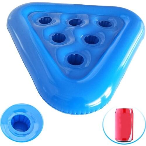 Pvc Triangle Summer Swimming Pool Floating Inflatable Cup Drinks Holder Water Beach Mobile Phone Cup Care Floating Row