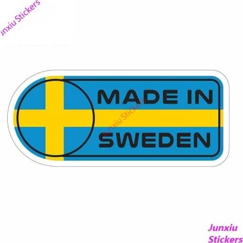 Made In Sweden Flag Sign Car Stickers Vinyl Decal JDM Windshield Bumper Windows Bumper Truck Graphics SUV Fine Decal PVC13x6cm