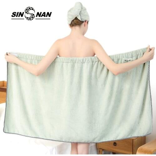 SINSNAN Microfiber Soft Thick Sexy Bath Wrap Towel Bathrobe For Women Super Absorbent Beach Swimming Spa Travel Bathroom Towels