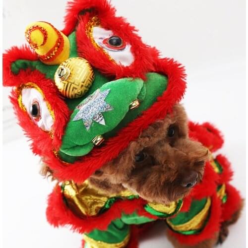 Lion Dance Costume Dog Clothes Lion Dance Chinese Festive New Year Costume Cat Pet Funny Funny Costume