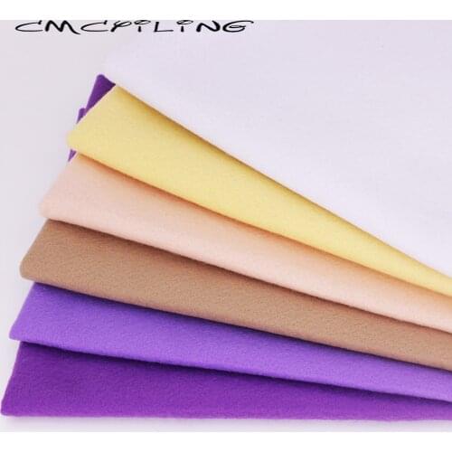 CMCYILING 6 Pcs/Lot Patchwork Soft Felt Fabric For Needlework DIY Sewing Dolls Crafts Polyester Cloth 45*55CM