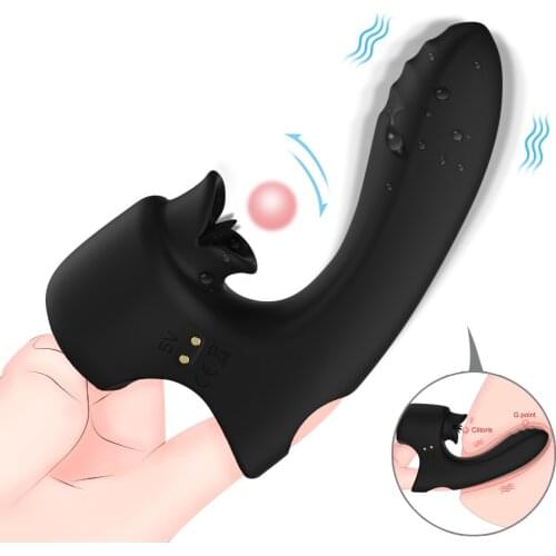G Spot Finger Sleeve Vibrator Orgasm Massage Clit Stimulate Female Masturbator Tongue licking Vibrator Aldult Lesbian Sex Toys
