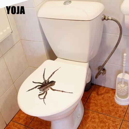 YOJA 22X18CM Funny Wall Sticker Small Spiders Of Animal Series Toilet Decal Bedroom Home Decor T5-1224