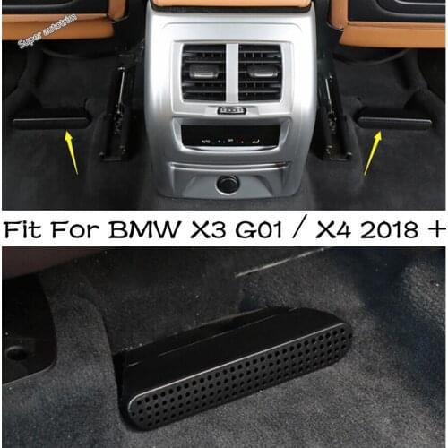 Lapetus Car Seat Under Air Condition AC Duct Vent Protector Cover Outlet Grille Trim Interior For BMW X3 G01 / X4 2018 - 2020
