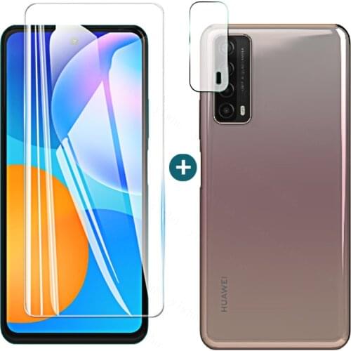 2 In 1 Tempered Glass for Huawei P Smart 2021 Glass Screen Protector Camera Lens Glass for Huawei P40 Lite 5G E P30 Lite Glass