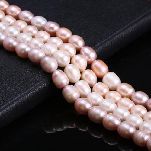 Natural Freshwater Pearl Beads AAA Rice Shape 10-11mm Punch Pearl Bead for Trending Jewelry Making Bracelet Necklace Crafts