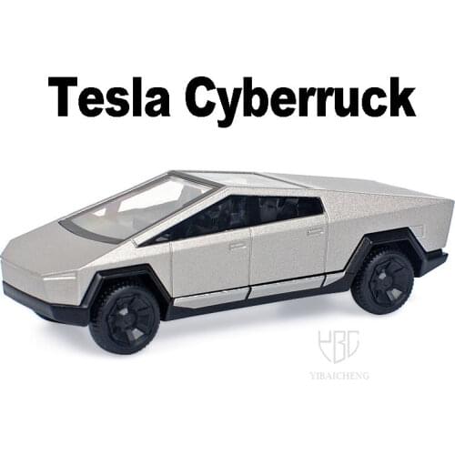1/64 Tesla Cyberruck Diecast Alloy Car Model Electric Pickup Pickup Truck Vehicle Children Metal Car Toys Trunk Can Be Opened