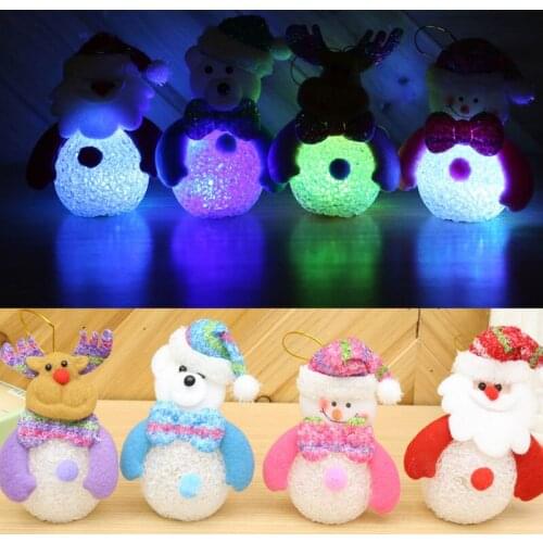 100pcs Cute Snowman LED Battery Operated Rainbow Changing Night Light Christmas Tree Decoration Gift Event Party Supply ZA4868