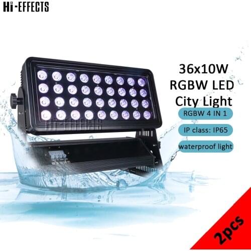 2pcs/lot RGBW 36x10W Led City Light DMX Led Color Wash Lights Waterproof Outdoor City Color Light Stage Effect Light