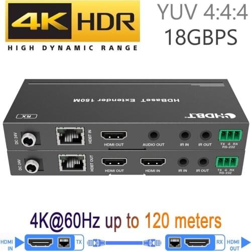2020 Best 4K 60Hz HDMI HDBaseT Extender With IR 120m 4K HDMI POE Extender Over RJ45 Cat5e/6 Cable Support HDMI 2.0 & HDCP 2.2