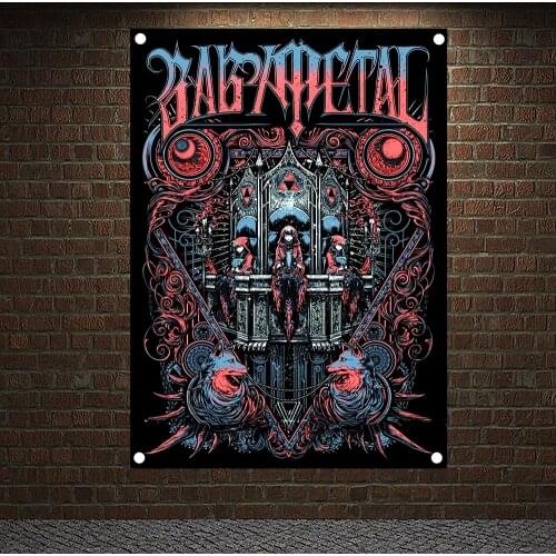 BABYMETAL Rock and Roll Band Singer Music Posters High Quality Print Art Canvas Banner Four-hole Flag Scary Bloody Home Decor