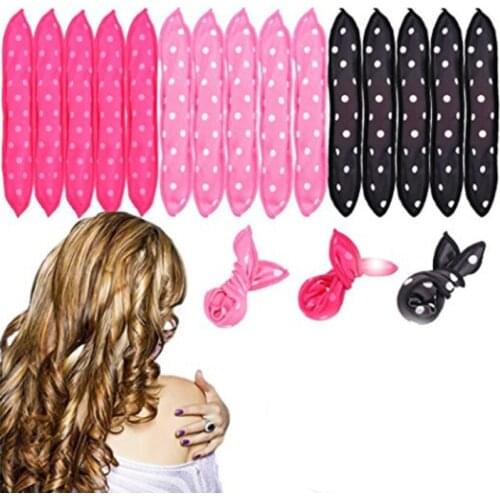 10 Pcs/Lot Hair Curlers Soft Sleep Pillow Hair Rollers Set Best Flexible Foam and Sponge Magic Hair Care DIY Hair Styling Tools