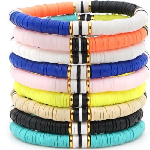 GO2BOHO Boho Bracelet Women Disc Heishi Beads Bracelets Summer Jewellry Friendship Stretch Pulseras Handmade Wristband Jewelry