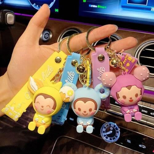 Disney Cartoon Cute Keychain Mickey Mouse Figures Silicone Toy Car Bag Pendant Key chain For Girl Boys Birthday Gift