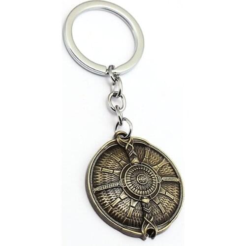 God of War 4 Keychain Kratos Shield Pendant Metal Key Ring Holder Men Car Women Bag Key Chain Chaveiro Game Jewelry
