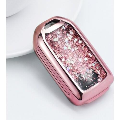 Car lady quicksand Key Cover Holder Case Pocket For Honda 10th Civic Accord EX EXL URV XRV Crv Crz Hrv Pilot Ridgeline 2018 2019