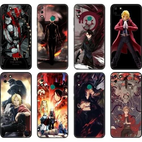 Black tpu Case For Huawei Y9S Y6S Y8S Y5P Y7P Y8P Case For Huawei Y5 lite Prime Y6 2019 Cover Fullmetal Alchemist Brotherhood