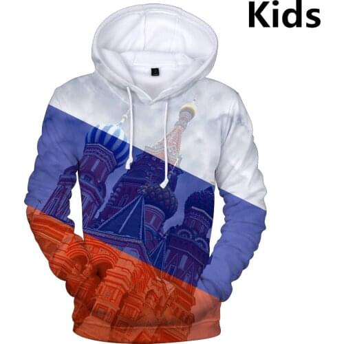 3 To 14 Years Kids Hoodies 3D National Flag Portugal Germany Russia Brazil USA Hoodie Sweatshirt Boys Girls Lovely Child Jacket