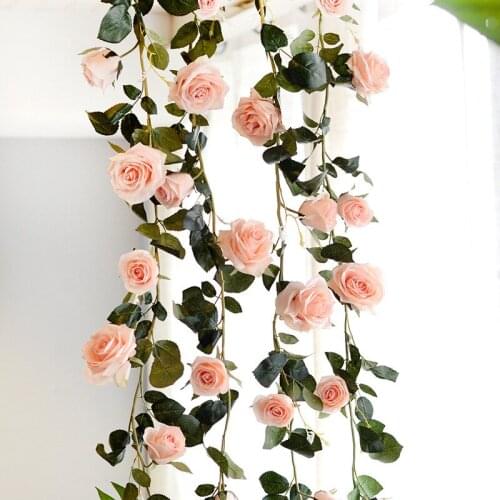 Artificial Flower Rattan Home Decoration Wedding Artificial Flower Silk Simulation 1.8 Meters Silk Australian Rose Rattan