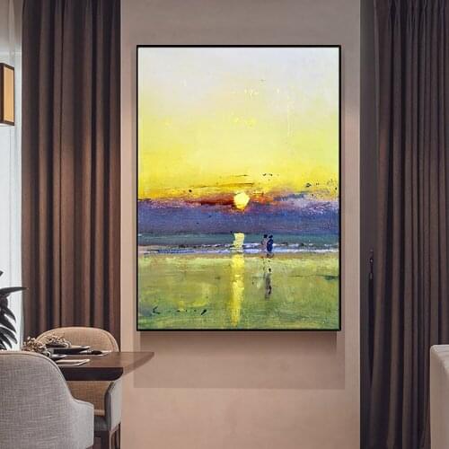 Handmade Oil Painting Landscape Abstract Wall Art Modern Canvas Painting Cuadros Grandes Decoracion Salon Living Room Decor Art