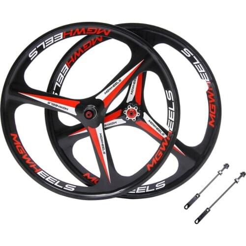 26 Inch Wheel Mountain Bike Magnesium Alloy 3 Spokes Cassette Wheelset Bicycle MTB Disc Brake Rims Cycle Cycling Accessories