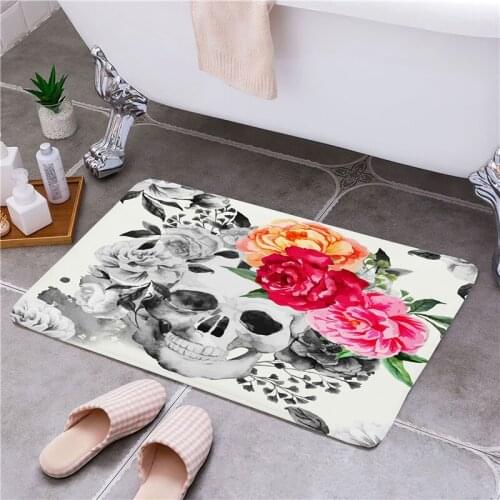 Fashion Rose Skeleton Entrance Door Floor Mats Door Mat Non-Slip Foot Pad Home Welcome Carpet For Hallway Bath Kitchen Doormat