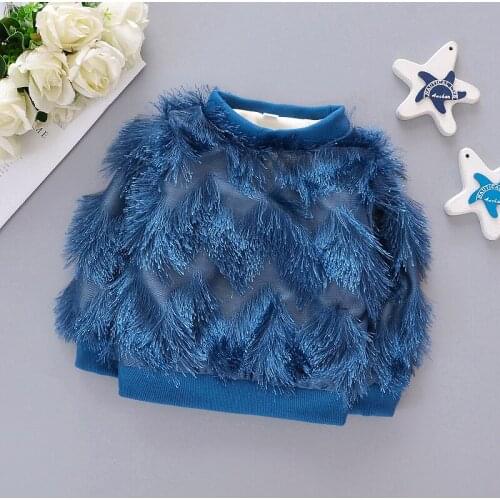 2020 Fashion Warm Winter Children Baby Kids Girls Infants Velvet Tassel Thicken Pullover Outwear Tops Sweatshirts