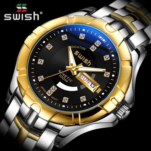 Watches Mens Top Brand Luxury Golden Bracelet Wristwatches Fashion Business Sports Quartz Clock Waterproof Relogio Masculino