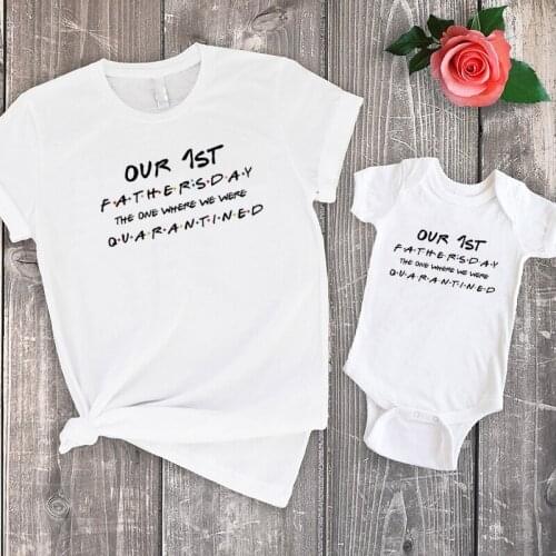 We Were Quarantined 2020 Print T-Shirts M Fathers Day Daddy and Baby Matching Set Our 1st Fathers Day Shirt