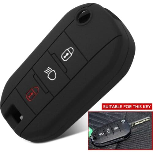 Soft Silicone Car Key Case Shell Cover For Citroen C4L CACTUS C5 C3 C6 C8 Picasso Xsara For Peugeot 3008 308 RCZ 508 3 button