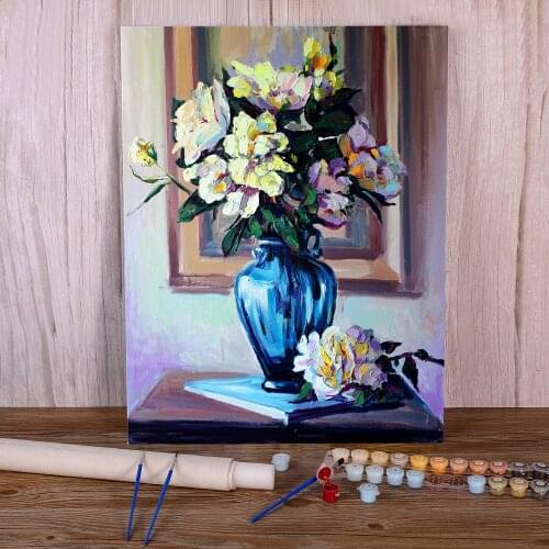 Landscape Bouquet Painting By Numbers Kit Oil Paints 50*70 Painting On Canvas Decoration For Children For Drawing Art