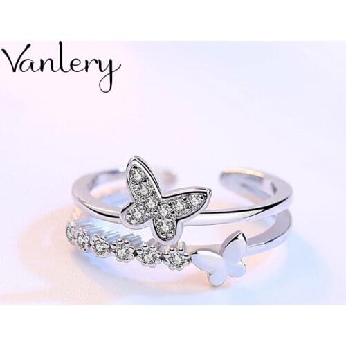New Gothic Men Crystal Butterfly Rings For Women Jewelry Birthday Gift Romantic Wedding Engagement Drop Shipping 2021