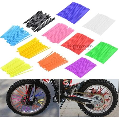17*0.5cm 36pcs Motorcycle Wheel Rim Spoke Skin Cover For Honda Suzuki For Kawasaki Yamaha For Motocross Dirt Bike Decoration