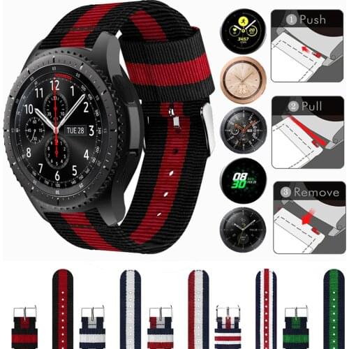 For Samsung Gear S3 Frontier / Classic galaxy watch 46mm 42mm Active 2 44mm 40mm Nylon Sport Strap band watchband Wrist Bracelet